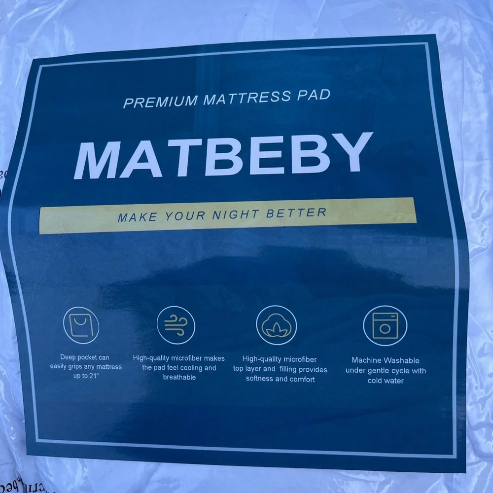MATBEBY King Size Mattress Pad. New